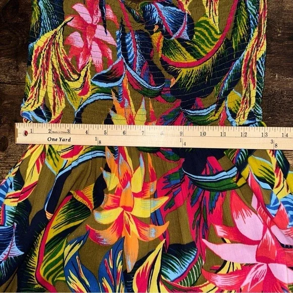 Aerie Strapless‎ Smocked Floral Midi Small Petite Dress - Picture 11 of 11